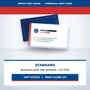 business cards 14pt writable + uv (c1s) imprint shop canada