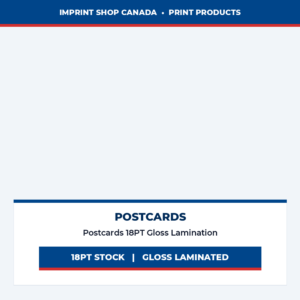 postcards 18pt gloss lamination imprint shop canada