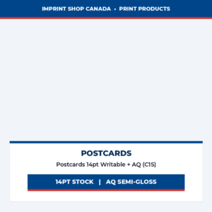 postcards 14pt writable + aq (c1s) imprint shop canada