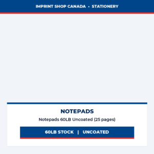 notepads 60lb uncoated (25 pages) imprint shop canada