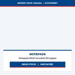 notepads 60lb uncoated (50 pages) imprint shop canada